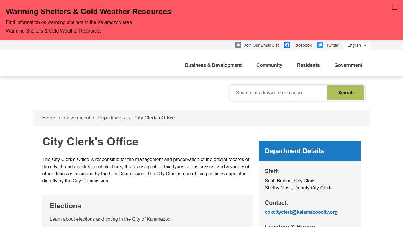 City Clerk's Office City of Kalamazoo